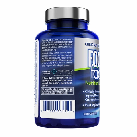 Viên uống giúp tăng cường trí nhớ, giảm stress Focus Factor, 180 viên