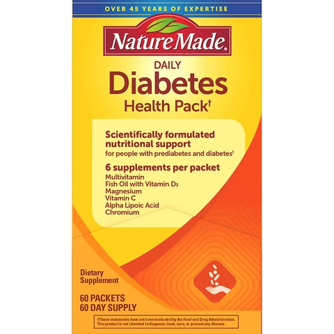 M14 NM DIABETES Điều hòa đường huyết Nature Made Diabetes Health Pack, 60 gói