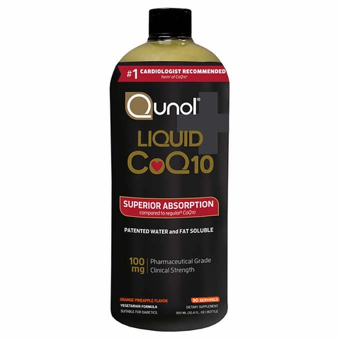 Thuốc uống bổ sung CoQ10 dạng nước Qunol Liquid Superior Absorption CoQ10 900ml