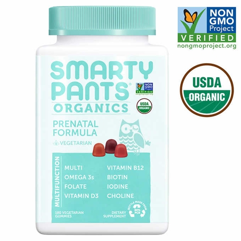 Kẹo dẻo đa Vitamin cho bé và trẻ em SmartyPants USDA Organic Complete Multivitamin, 180 Gummies