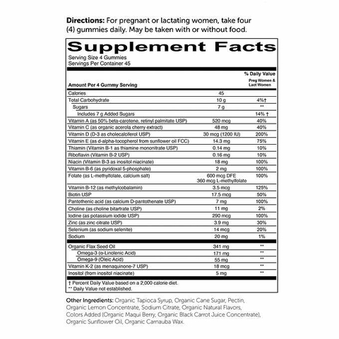 Kẹo dẻo đa Vitamin cho bé và trẻ em SmartyPants USDA Organic Complete Multivitamin, 180 Gummies