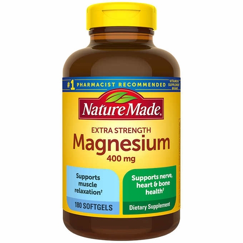 Viên uống bổ sung Magiê Nature Made Magnesium 400 mg, 180 viên