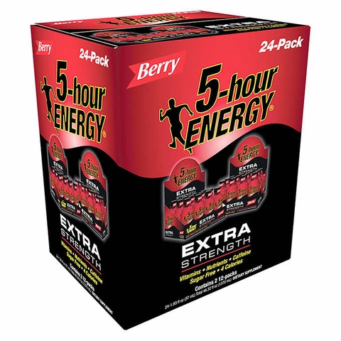 Nước tăng lực vị quả mọng 5-hour Energy Shot, Extra Strength, Berry, 1.93 fl. oz, 24 chai