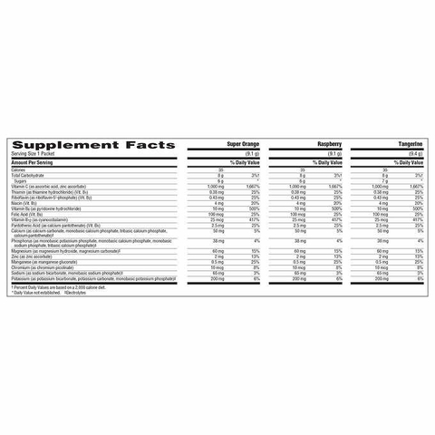 Bột hòa tan vitamin C tổng hợp Emergen-C Vitamin C 1000mg 120 gói (3 vị: Orange, Raspberry, Tangerine)
