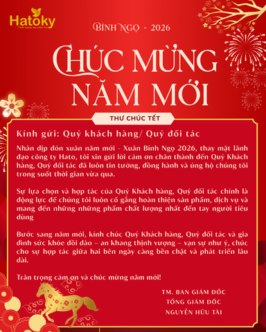 Thư cảm ơn và chúc mừng năm mới Quý Khách hàng/ Đối tác – Hatoky trân trọng đồng hành