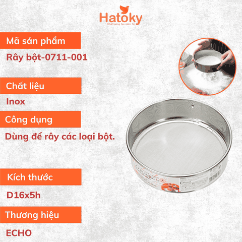 Rây Bột Inox ECHO - Công Cụ Làm Bánh Chuyên Nghiệp