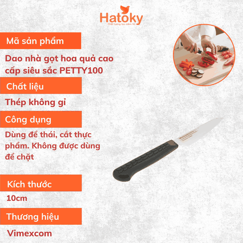 Dao gọt hoa quả cao cấp siêu sắc PETTY100