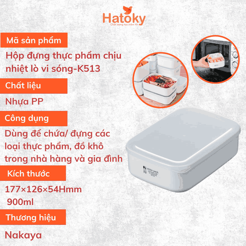 Hộp đựng thực phẩm chịu nhiệt lò vi sóng-K513