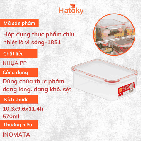 Hộp đựng thực phẩm chịu nhiệt lò vi sóng-1851