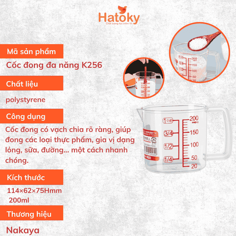 Cốc Đo Lường Đa Năng NAKAYA 200mL