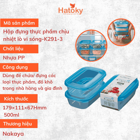 Hộp Đựng Thực Phẩm Chịu Nhiệt Nakaya 1.2L