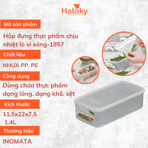 Hộp Đựng Thực Phẩm INOMATA Natural Pack 1.4L