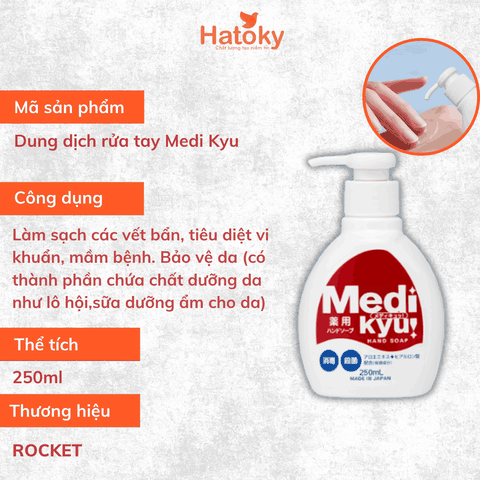 Dung dịch rửa tay Medi Kyu 250ml - Sạch khuẩn, không hại da tay