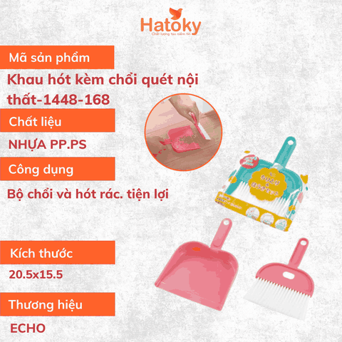 Khau hót rác Echo kèm chổi nhỏ - Giải pháp thu gom vệ sinh nhỏ gọn