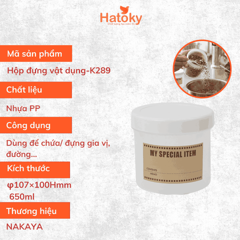 Hộp Nhựa Đựng Thực Phẩm Nakaya K289 650ml