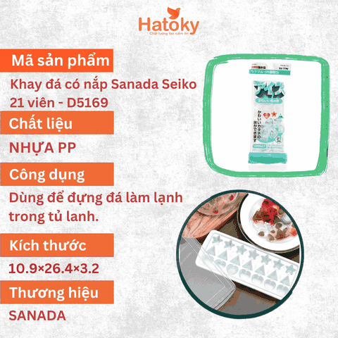Khay đá có nắp Sanada Seiko 21 viên - D5169
