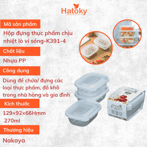 Bộ 03 Hộp đựng thực phẩm K391-2
