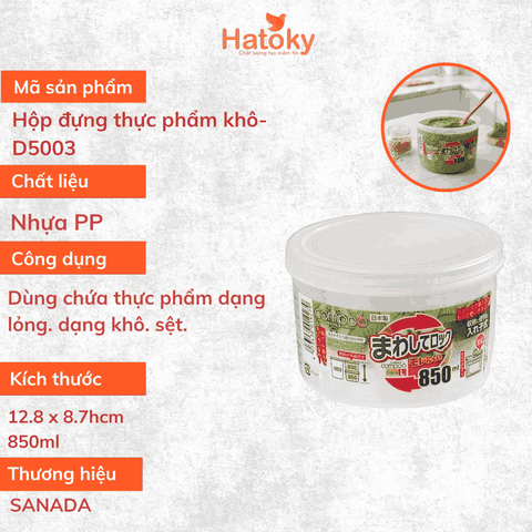 Hộp đựng thực phẩm khô SANADA D5003