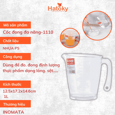 Cốc Đong Đa Năng Inomata 1L