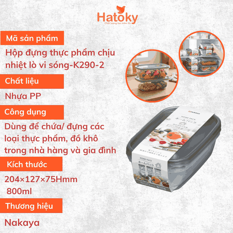 Bộ 02 Hộp đựng thực phẩm K290-2