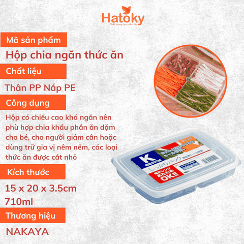 Hộp Nhựa Nakaya Chia 4 Ngăn 710ml
