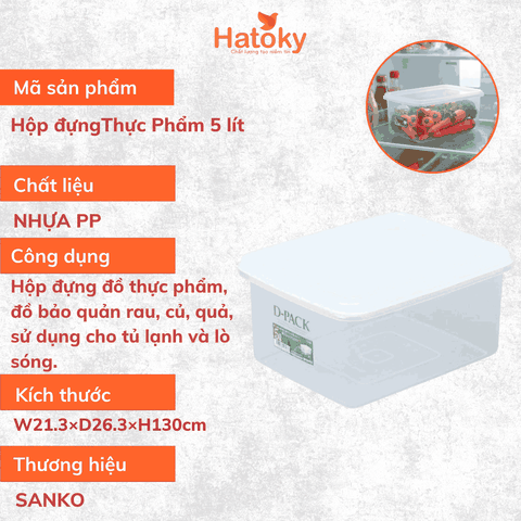 Hộp đựng thực phẩm SANKO 5L