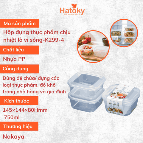 Hộp đựng thực phẩm chịu nhiệt lò vi sóng - K299-1