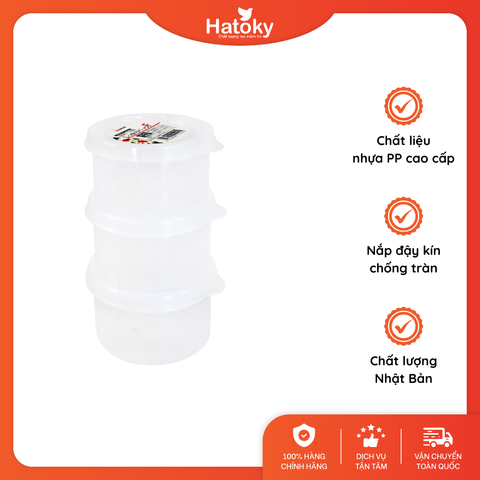 Bộ 3 Hộp Nhựa Tròn Đựng Thực Phẩm NAKAYA 180mL