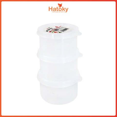 Bộ 3 Hộp Nhựa Tròn Đựng Thực Phẩm NAKAYA 180mL