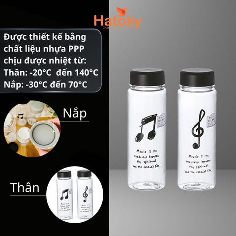 Bình nước cá nhân Nakaya 530ml