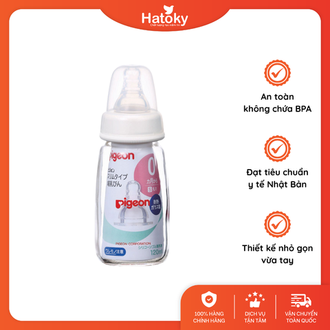 Bình sữa Pigeon PPSU cổ rộng 120ml - Dành cho trẻ sơ sinh