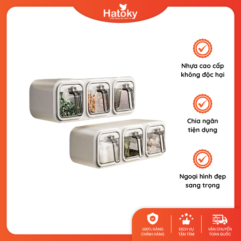 Set hũ gia vị gắn tường - set 3 hũ