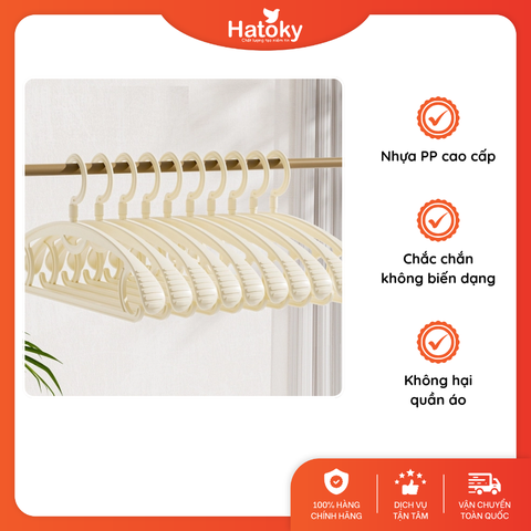 Bộ 5 móc treo quần áo chống trượt tiện dụng - màu trắng