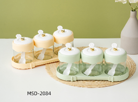 Set 4 hũ đựng gia vị kèm thìa