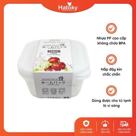 Set 2 Hộp Nhựa Đựng Thực Phẩm Nakaya 800ml