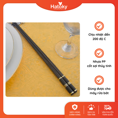 Set 10 đôi  đũa cao cấp 27cm - Màu vàng