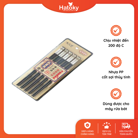 Set 5 đôi đũa nhựa PP cốt sợi thủy tinh 24cm