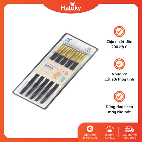 Set 5 đôi đũa nhựa PP cốt sợi thủy tinh 24cm