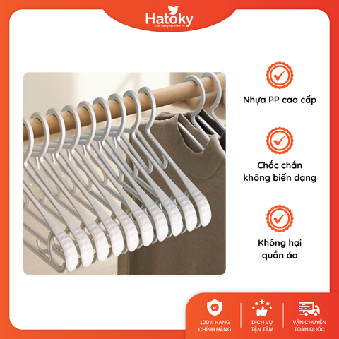 Set 5 móc treo đồ có chống trượt - màu hồng