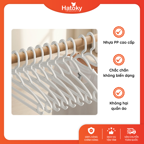 Set 10 móc treo đồ - màu trắng