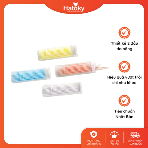 Hộp 40 tăm nha khoa 2 đầu chăm sóc răng miệng - Trắng