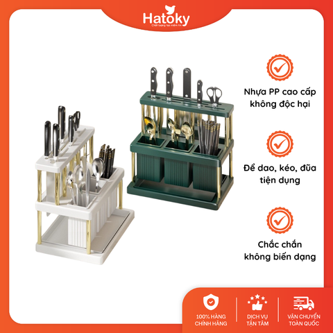 Kệ dao đũa 2 tầng - Trắng