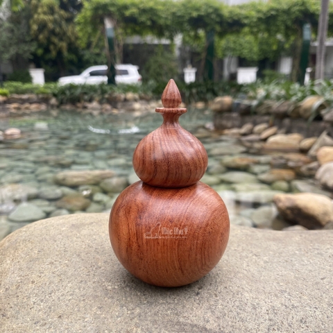 Lọ tăm gỗ Hương dáng hồ lô