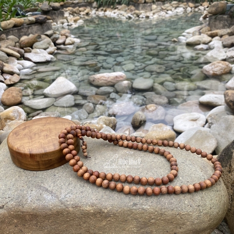 Vòng tràng 108 hạt 8 ly gỗ Ngọc Am rừng thơm