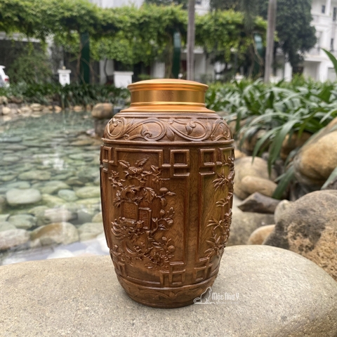 Hộp chè gỗ Bách Xanh thơm nguyên khối