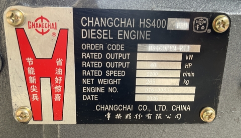 Động cơ diesel    HS400 PEM(D40  CÓ KÉT GIÓ, CÓ BƠM ĐẢO) CHANGCHAI SINCE 1913