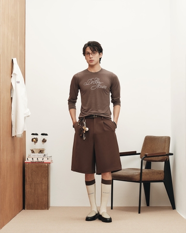 Sparkle Long-sleeve Paper Tee - Steel Grey