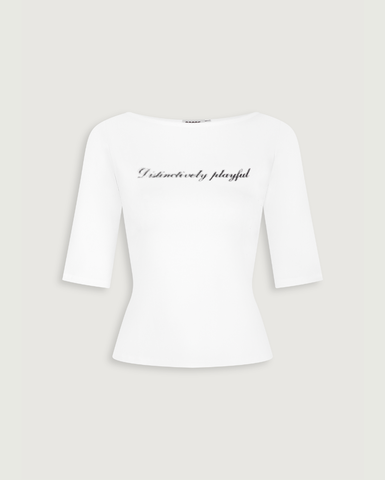 Contour Tee - Beige White