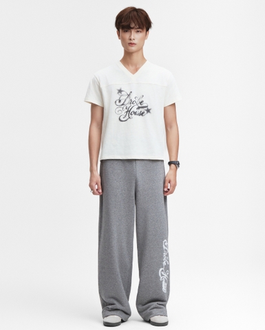 Foldover Straight Sweatpants - Heather Grey