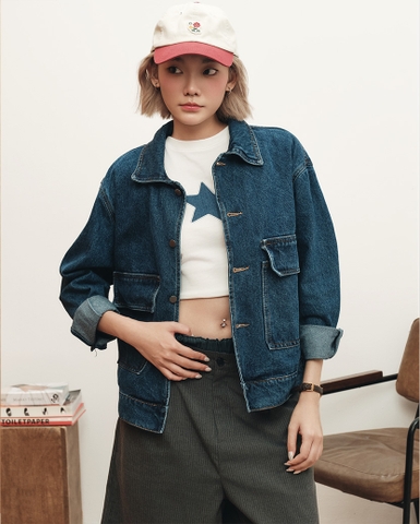 Cropped Denim Jacket - Classic Denim